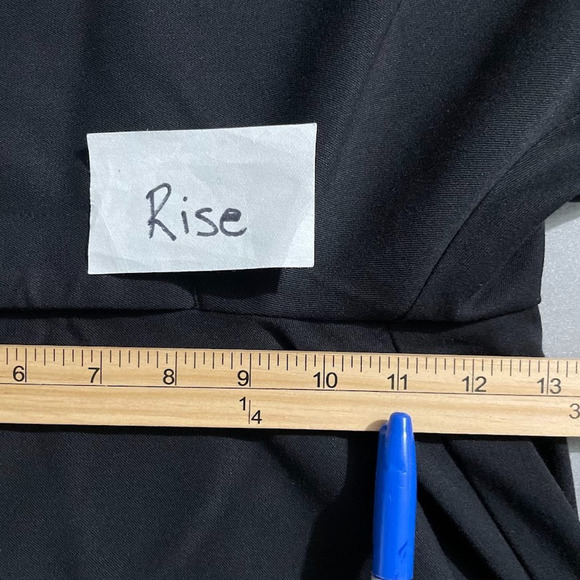 Maurices Trousers Size 15 16 Long Black Wide Leg Flare Pants Y2K Office Goth - Picture 10 of 12